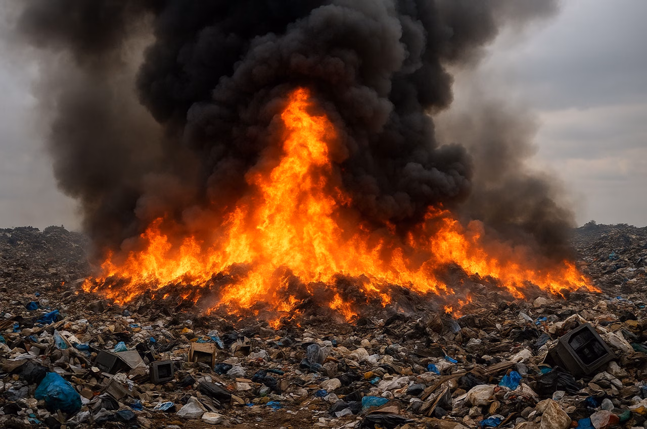 ReRec Deponiebrand wegen Lithium Akkus